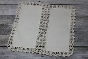 Serwetka bawełniana z ręcznie robioną koronką wzór062