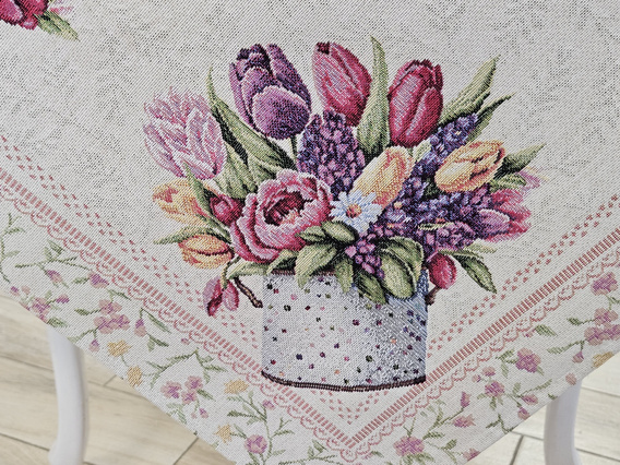 Serweta gobelinowa Kwiaty wzór Tulipany w konewce