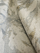 Gruby dwustronny obrus żakardowy koło szaroniebieski