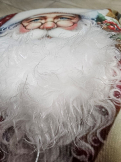 Poszewka Świąteczna welwetowa Św. Mikołaj z brodą 3D z futerka