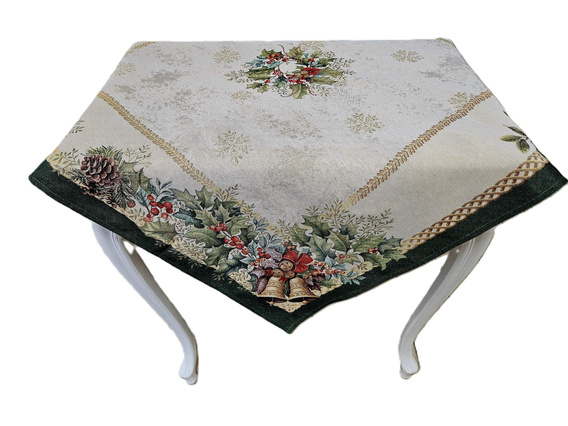 Serweta Gobelinowa Świąteczna  z zieloną listwą 100x100