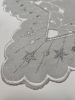 Serwetka szara świąteczna haftowana Gwiazda