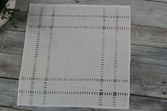 Serwetka lniana Mereżka ręcznie robiona  M1 (handmade) 