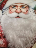 Poszewka Świąteczna welwetowa Św. Mikołaj z brodą 3D z futerka