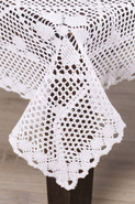 Obrus  szydełkowy biały bawełniany