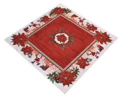 Serweta gobelinowa z szenilem czerwona świąteczna