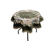 Obrus gobelinowy z szenilem zielony Kwiaty  wzór Róże Fi95