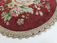 Serwetka gobelinowa Kwiaty okrągła bordo