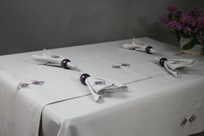 Bieżnik Folk haft fioletowy