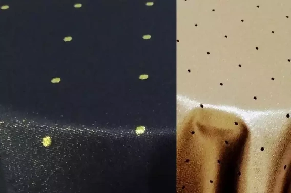 Obrus Świąteczny plamoodporny metalizowany dwustronny granatowo - złoty koło