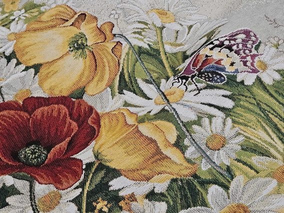 Obrus gobelinowy Kwiaty Polne koło fi140
