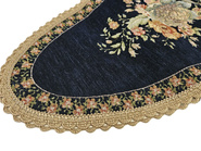 Bieżnik Gobelinowy granatowy z szenilwwem Kwiaty wzór  Róże 