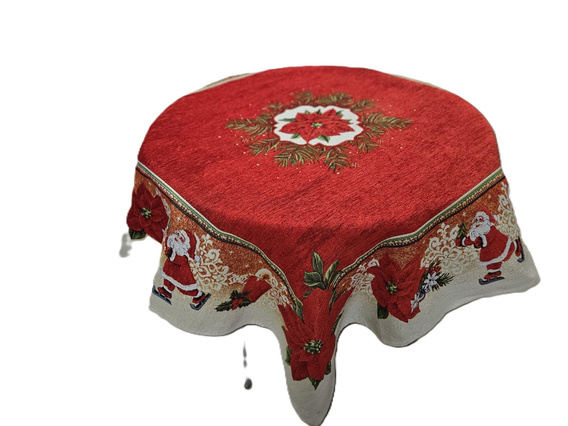Serweta gobelinowa z szenilem czerwona świąteczna
