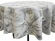 Gruby dwustronny obrus żakardowy koło szaroniebieski