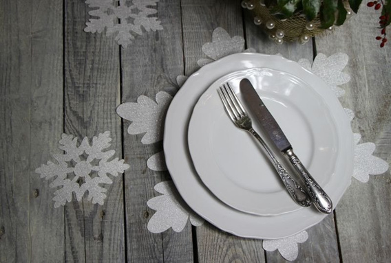 Płatek śniegu srebrzysta serwetka