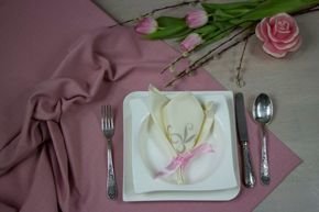 Serwetka plamoodporna Retro haft brązy