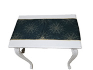 Bieżnik świąteczny plamoodporny dwustronny Śnieżynki zielono – złoty