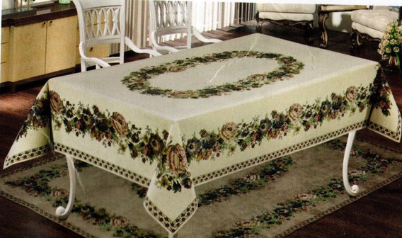 Obrus gobelinowy z szenilem bordo Kwiaty  wzór Róże 