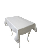 Obrus lniany biały Helena z koronką - prostokąt