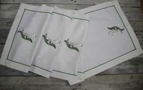 Bieżnik plamoodporny biały  Konwalie