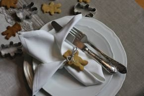 Serwetka plamoodporna biała imitująca bawełnę 35x35