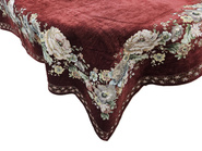 Obrus gobelinowy z szenilem bordo Kwiaty  wzór Róże 