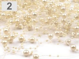 Perełki kremowe na żyłce silikonowej Ø7mm długość 1,3 m