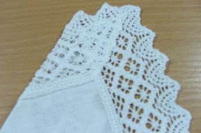 Bieżnik len z koronką