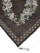 Bieżnik Gobelinowy brązowy z szenilem Kwiaty wzór Róże