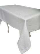Obrus plamoodporny żakardowy biały- prostokąt