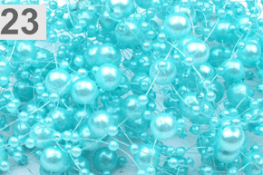 Perełki  jasno turkusowe na żyłce silikonowej Ø7mm długość 1,3 m