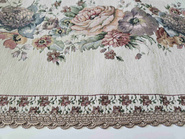 Bieżnik Gobelinowy ecru z szenilwwem Kwiaty wzór Róże 