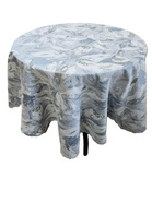 Gruby dwustronny obrus żakardowy koło szaroniebieski