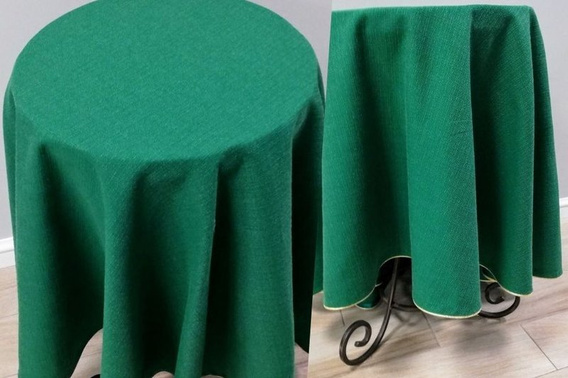 Obrus plamoodporny zielony z złotą wypustką - koło