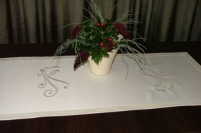 Bieżnik Retro haft ecru prostokąt