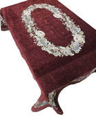 Obrus gobelinowy z szenilem bordo Kwiaty  wzór Róże 