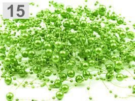 Perełki jasno zielone  na żyłce silikonowej Ø7mm długość 1,3 m