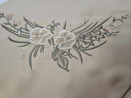 Obrus plamoodporny Bratki owal haft zieleń oliwkowa