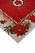 Serweta gobelinowa z szenilem czerwona świąteczna