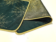 Bieżnik świąteczny plamoodporny dwustronny Śnieżynki zielono – złoty