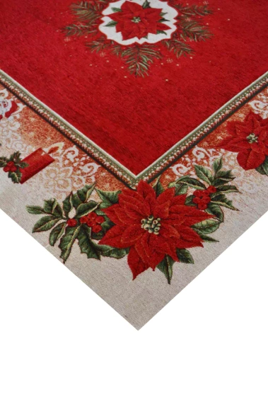 Serweta gobelinowa z szenilem czerwona świąteczna