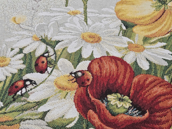 Obrus gobelinowy Kwiaty Polne koło fi140