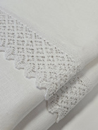 Obrus lniany biały Helena z koronką - prostokąt