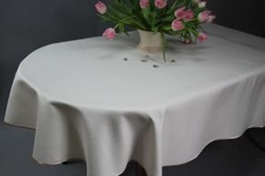 Obrus plamoodporny Gładki ecru -koło