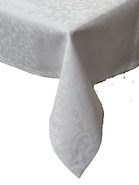 Obrus plamoodporny żakardowy biały- prostokąt
