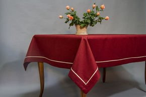 Obrus bordo  z wypustką imitacja lnu