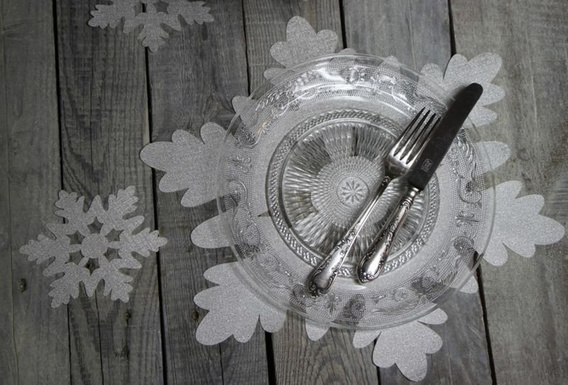 Płatek śniegu srebrzysta serwetka