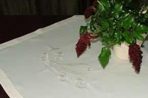 Serweta plamoodporna Retro haft ecru - kwadrat