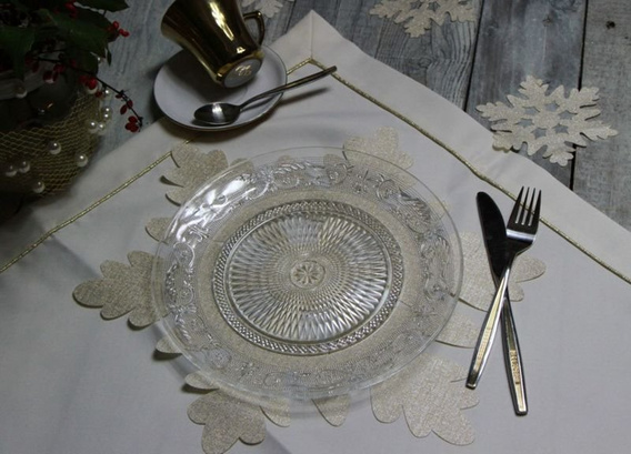 Płatek śniegu złota serwetka