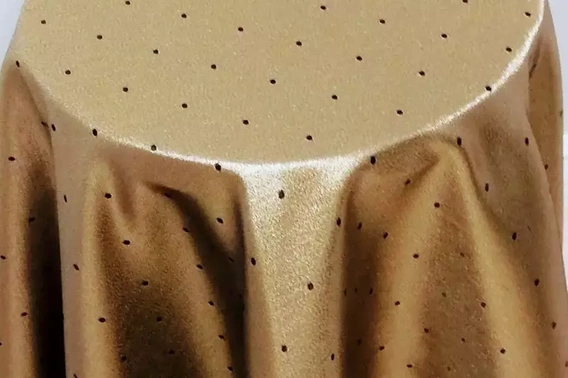 Obrus Świąteczny plamoodporny metalizowany dwustronny granatowo - złoty koło